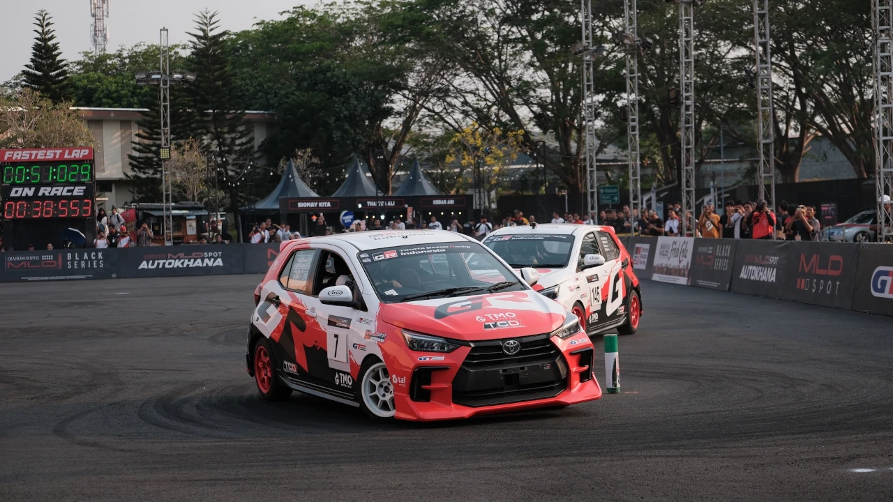 Toyota Agya GR Sport competes in the 2026 Indonesian National Slalom Championship with Toyota Gazoo Racing Indonesia.