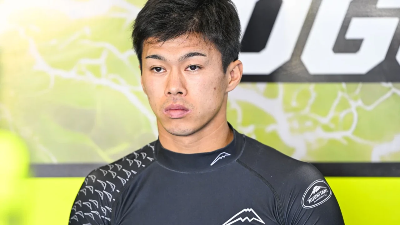 Ai Ogura poses in his Trackhouse MotoGP team apparel.