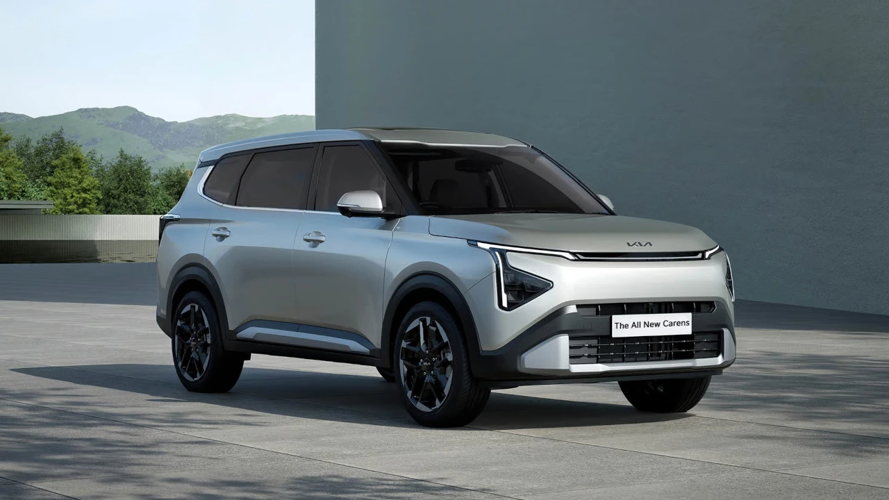Kia Carens family MPV showing its modern design and flexible three-row cabin